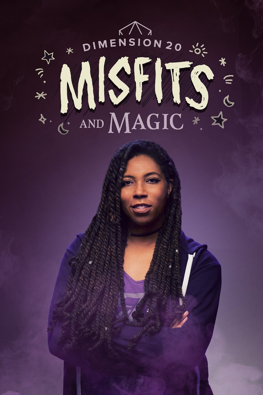 Dimension 20: Misfits and Magic stylized movie heading