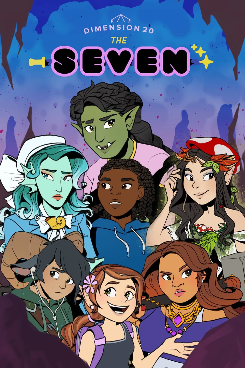 Dimension 20: The Seven stylized movie heading