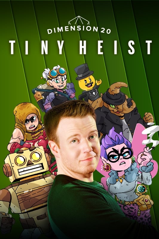 Dimension 20: Tiny Heist stylized movie heading